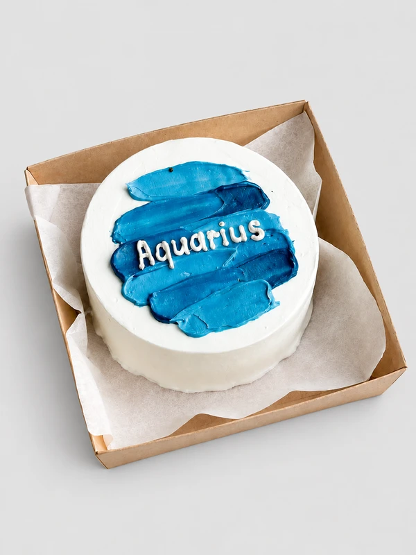 Бенто - торт "с ДР aquarius" — Бенто-торт с дизайном как на фото.